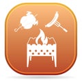 Brazier, chicken and sausage icon