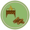 Brazier and firewood icon