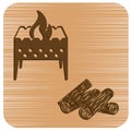 Brazier and firewood icon