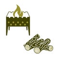 Brazier and firewood icon