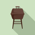 Brazier grill icon, flat style