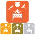 Brazier, kebab, chicen and sausage icon