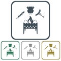 Brazier, kebab, chicen and sausage icon Royalty Free Stock Photo