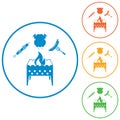 Brazier, kebab, chicen and sausage icon Royalty Free Stock Photo