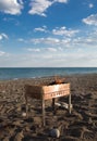 Brazier on the sea beach Royalty Free Stock Photo