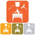 Brazier, zephy and sausage icon