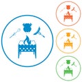 Brazier, zephyr, chicen and sausage icon Royalty Free Stock Photo