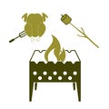 Brazier, zephyr and chicken icon