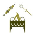 Brazier, zephyr and kebab icon