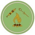 Brazier, zephyr and kebab icon