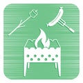 Brazier, zephyr and sausage icon