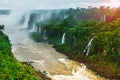 Brazil, America, Iguazu falls. World-famous and popular among tourists waterfall. Seventh wonder of the world