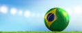 Brazil ball. soccer football brazilian ball 3d rendering