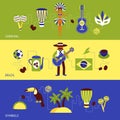 Brazil Banner Set Royalty Free Stock Photo