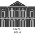 Brazil , Belm travel landmark vector illustration