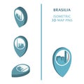 Brazil Brasilia 3D vector logo