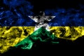 Brazil, Brazilian, Rondonia smoke flag isolated on black background