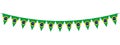 Brazil bunting garland with brazilian pennants, string of triangular flags, vector decorative element