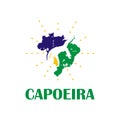 Brazil Capoeira Fighting Acrobatic Martial Art Logo Template