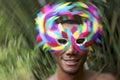 Brazil Carnaval Smiling Brazilian Man in Colorful Mask