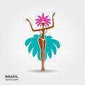 Brazil carnival dancer vector icon Royalty Free Stock Photo