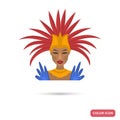 Brazil carnival girl color flat icon for web adn mobile design