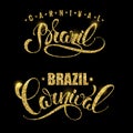 Brazil Carnival glittering lettering design.