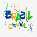 Brazil carnival party celebration with national flag color