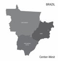 Brazil Center-West region map Royalty Free Stock Photo