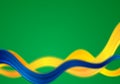 Brazil colors abstract vector smooth wavy background