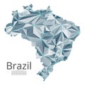 Brazil communication network map. Vector low poly image of a global map with lights in the form of cities Royalty Free Stock Photo
