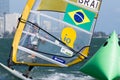 Brazil competes at the men's windsurfing finals at the 2013 ISAF World Sailing Cup in M