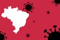 Brazil  corona virus update with  map on corona virus background,report new case,total deaths,new deaths,serious critical,active Royalty Free Stock Photo