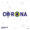 Brazil Coronavirus Typography. COVID-19 country banner