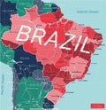 Brazil country detailed editable map