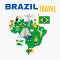 Brazil Culture Travel Agency skyline Flat Poster