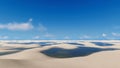 Brazil desert white sand dunes and water lagoons Royalty Free Stock Photo