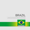 Brazil flag background. Ribbon color flag of brazil on white background. National poster. Vector flat banner design. State Royalty Free Stock Photo