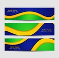 Brazil flag colors concept banner and header set Royalty Free Stock Photo
