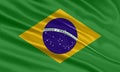 Brazil flag design. Brazilian Poland flag made of satin or silk fabric.