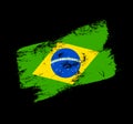 Brazil flag grunge brush background. Old Brush flag vector illustration. abstract concept of national background Royalty Free Stock Photo