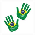 brazil flag hand vector graphic