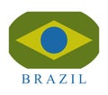 Brazil flag icon illustrated