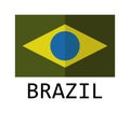 Brazil flag icon illustrated