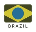Brazil flag icon illustrated