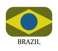 Brazil flag icon illustrated