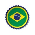 brazil flag label. Vector illustration decorative design Royalty Free Stock Photo