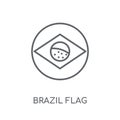 Brazil flag linear icon. Modern outline Brazil flag logo concept