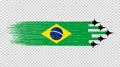 Brazil flag with military fighter jets isolated on png or transparent ,Symbols of Brazil,template for banner,card,advertising ,