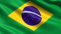 Brazil flag, with waving fabric texture
